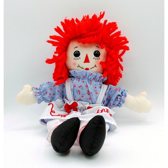 Raggedy Ann Doll by Aurora 12” Hasbro 2012 Cloth Blue Check Dress - Picture 1 of 6